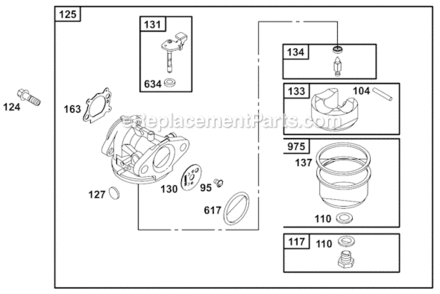 Page D Diagram and Parts List for 12D800  Briggs and Stratton Engine